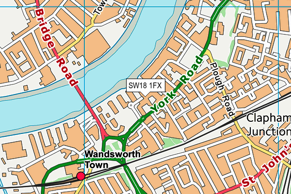 SW18 1FX map - OS VectorMap District (Ordnance Survey) SW18 1FX map - OS VectorMap District (Ordnance Survey)