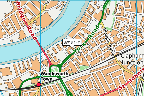 SW18 1FY map - OS VectorMap District (Ordnance Survey) SW18 1FY map - OS VectorMap District (Ordnance Survey)