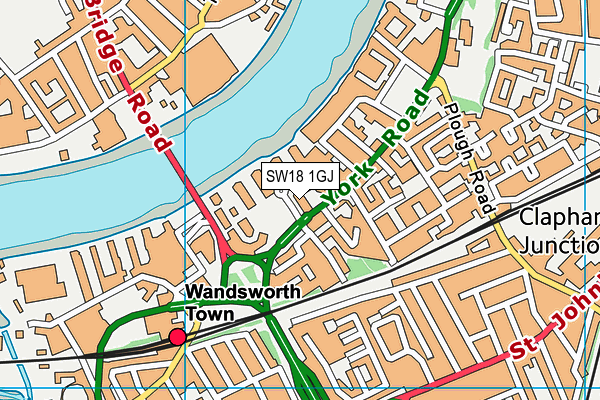 SW18 1GJ map - OS VectorMap District (Ordnance Survey) SW18 1GJ map - OS VectorMap District (Ordnance Survey)
