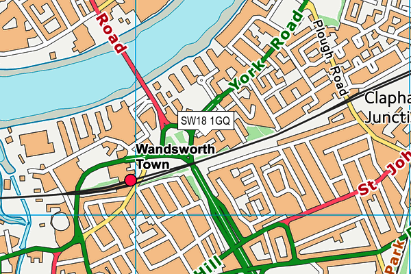 SW18 1GQ map - OS VectorMap District (Ordnance Survey)