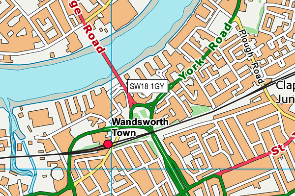 SW18 1GY map - OS VectorMap District (Ordnance Survey) SW18 1GY map - OS VectorMap District (Ordnance Survey)