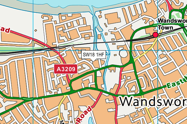 SW18 1HF map - OS VectorMap District (Ordnance Survey)