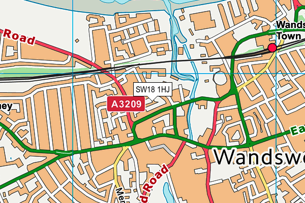 SW18 1HJ map - OS VectorMap District (Ordnance Survey) SW18 1HJ map - OS VectorMap District (Ordnance Survey)