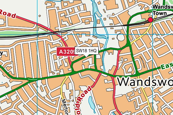 SW18 1HQ map - OS VectorMap District (Ordnance Survey) SW18 1HQ map - OS VectorMap District (Ordnance Survey)