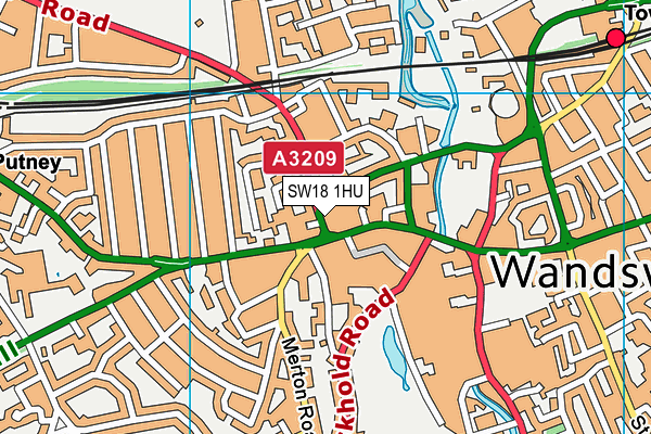 SW18 1HU map - OS VectorMap District (Ordnance Survey) SW18 1HU map - OS VectorMap District (Ordnance Survey)