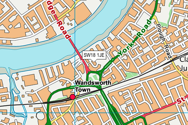 SW18 1JE map - OS VectorMap District (Ordnance Survey) SW18 1JE map - OS VectorMap District (Ordnance Survey)