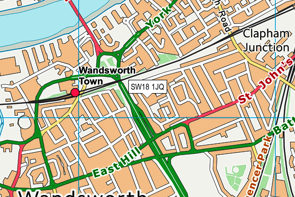 SW18 1JQ map - OS VectorMap District (Ordnance Survey) SW18 1JQ map - OS VectorMap District (Ordnance Survey)