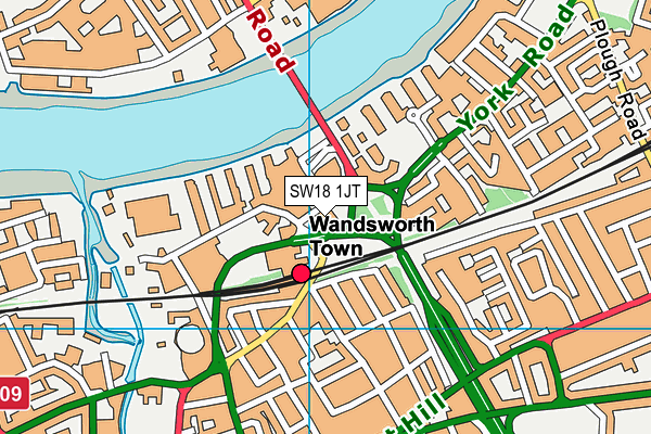 SW18 1JT map - OS VectorMap District (Ordnance Survey) SW18 1JT map - OS VectorMap District (Ordnance Survey)