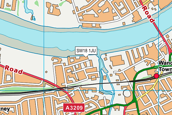 SW18 1JU map - OS VectorMap District (Ordnance Survey) SW18 1JU map - OS VectorMap District (Ordnance Survey)