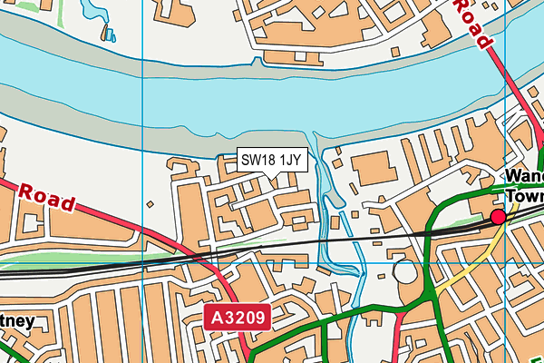 SW18 1JY map - OS VectorMap District (Ordnance Survey) SW18 1JY map - OS VectorMap District (Ordnance Survey)