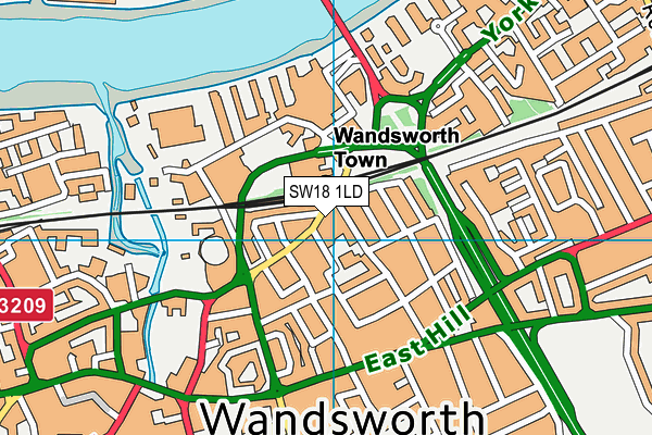 SW18 1LD map - OS VectorMap District (Ordnance Survey) SW18 1LD map - OS VectorMap District (Ordnance Survey)