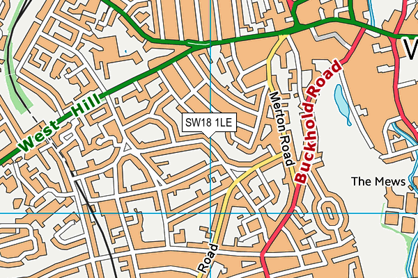 SW18 1LE map - OS VectorMap District (Ordnance Survey) SW18 1LE map - OS VectorMap District (Ordnance Survey)