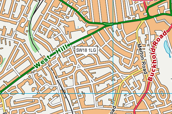 SW18 1LG map - OS VectorMap District (Ordnance Survey) SW18 1LG map - OS VectorMap District (Ordnance Survey)