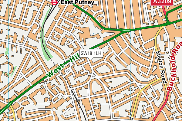 SW18 1LH map - OS VectorMap District (Ordnance Survey) SW18 1LH map - OS VectorMap District (Ordnance Survey)