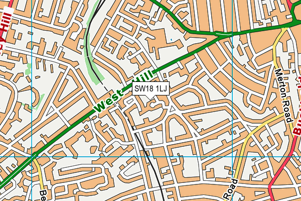 SW18 1LJ map - OS VectorMap District (Ordnance Survey) SW18 1LJ map - OS VectorMap District (Ordnance Survey)