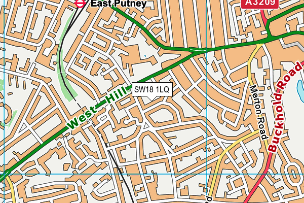 SW18 1LQ map - OS VectorMap District (Ordnance Survey) SW18 1LQ map - OS VectorMap District (Ordnance Survey)