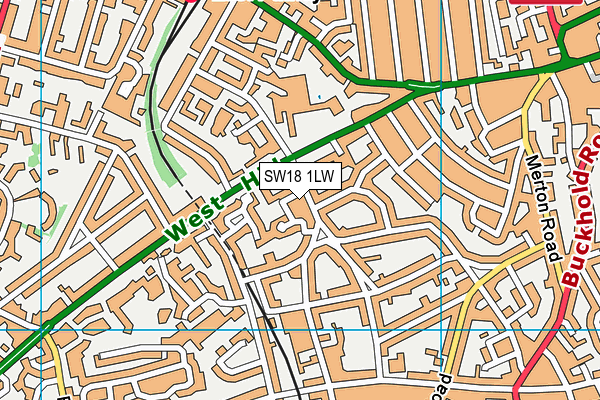 SW18 1LW map - OS VectorMap District (Ordnance Survey) SW18 1LW map - OS VectorMap District (Ordnance Survey)
