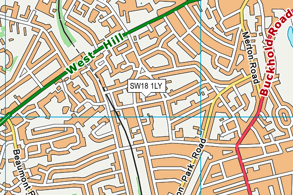 SW18 1LY map - OS VectorMap District (Ordnance Survey) SW18 1LY map - OS VectorMap District (Ordnance Survey)
