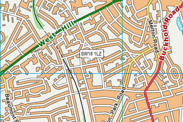 SW18 1LZ map - OS VectorMap District (Ordnance Survey) SW18 1LZ map - OS VectorMap District (Ordnance Survey)