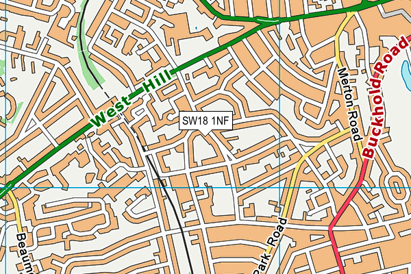 SW18 1NF map - OS VectorMap District (Ordnance Survey) SW18 1NF map - OS VectorMap District (Ordnance Survey)