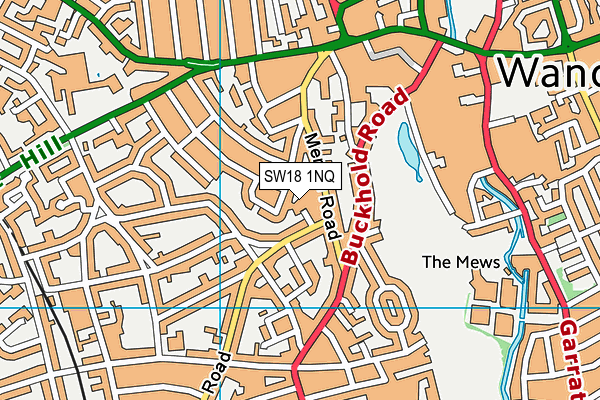 SW18 1NQ map - OS VectorMap District (Ordnance Survey) SW18 1NQ map - OS VectorMap District (Ordnance Survey)