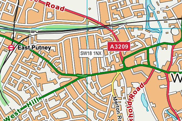 SW18 1NX map - OS VectorMap District (Ordnance Survey) SW18 1NX map - OS VectorMap District (Ordnance Survey)