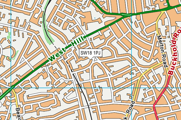 SW18 1PJ map - OS VectorMap District (Ordnance Survey) SW18 1PJ map - OS VectorMap District (Ordnance Survey)