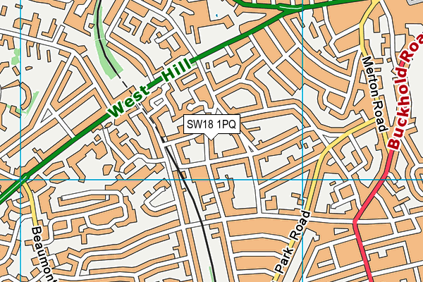 SW18 1PQ map - OS VectorMap District (Ordnance Survey) SW18 1PQ map - OS VectorMap District (Ordnance Survey)