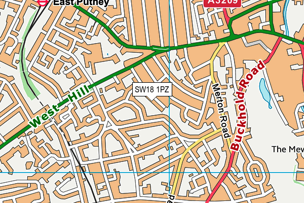 SW18 1PZ map - OS VectorMap District (Ordnance Survey) SW18 1PZ map - OS VectorMap District (Ordnance Survey)