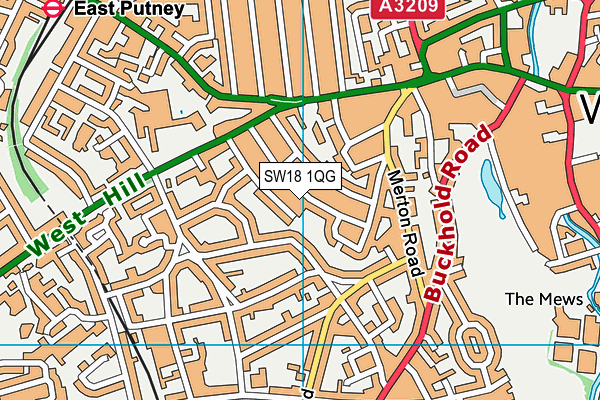 SW18 1QG map - OS VectorMap District (Ordnance Survey) SW18 1QG map - OS VectorMap District (Ordnance Survey)