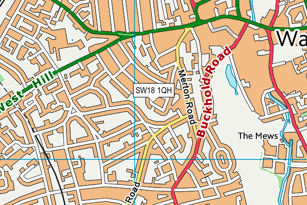 SW18 1QH map - OS VectorMap District (Ordnance Survey) SW18 1QH map - OS VectorMap District (Ordnance Survey)