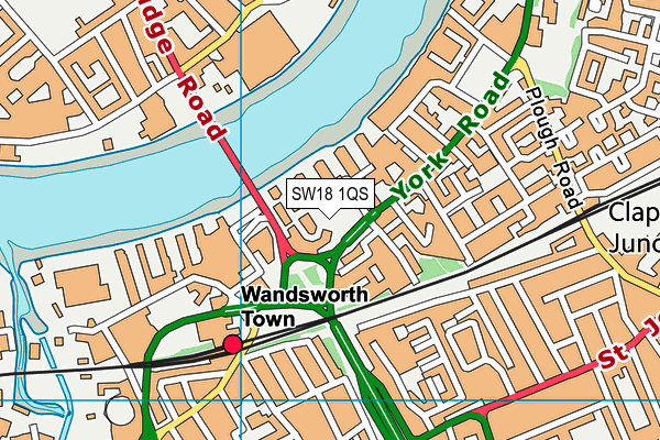 SW18 1QS map - OS VectorMap District (Ordnance Survey) SW18 1QS map - OS VectorMap District (Ordnance Survey)