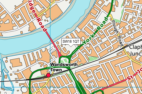 SW18 1QT map - OS VectorMap District (Ordnance Survey) SW18 1QT map - OS VectorMap District (Ordnance Survey)