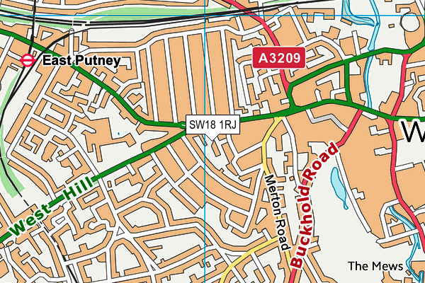 SW18 1RJ map - OS VectorMap District (Ordnance Survey) SW18 1RJ map - OS VectorMap District (Ordnance Survey)