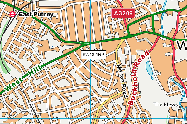 SW18 1RP map - OS VectorMap District (Ordnance Survey) SW18 1RP map - OS VectorMap District (Ordnance Survey)