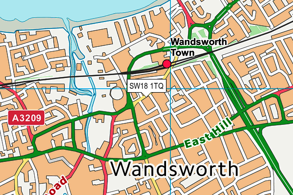 SW18 1TQ map - OS VectorMap District (Ordnance Survey) SW18 1TQ map - OS VectorMap District (Ordnance Survey)