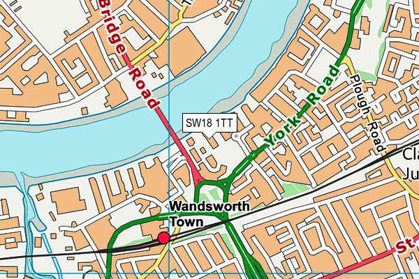 SW18 1TT map - OS VectorMap District (Ordnance Survey) SW18 1TT map - OS VectorMap District (Ordnance Survey)