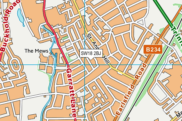 SW18 2BJ map - OS VectorMap District (Ordnance Survey) SW18 2BJ map - OS VectorMap District (Ordnance Survey)