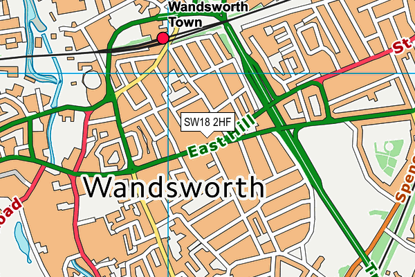 SW18 2HF map - OS VectorMap District (Ordnance Survey) SW18 2HF map - OS VectorMap District (Ordnance Survey)