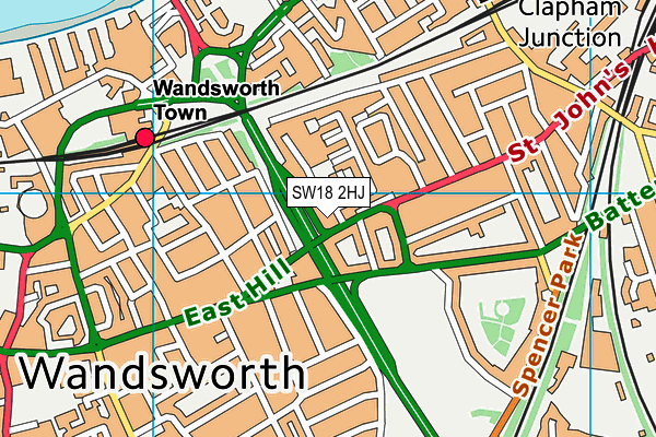 SW18 2HJ map - OS VectorMap District (Ordnance Survey) SW18 2HJ map - OS VectorMap District (Ordnance Survey)