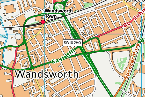 SW18 2HQ map - OS VectorMap District (Ordnance Survey) SW18 2HQ map - OS VectorMap District (Ordnance Survey)