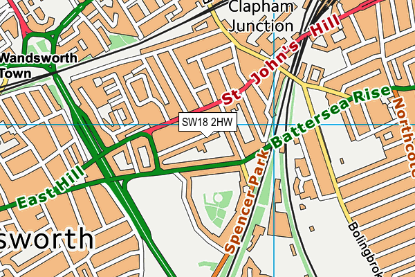 SW18 2HW map - OS VectorMap District (Ordnance Survey) SW18 2HW map - OS VectorMap District (Ordnance Survey)