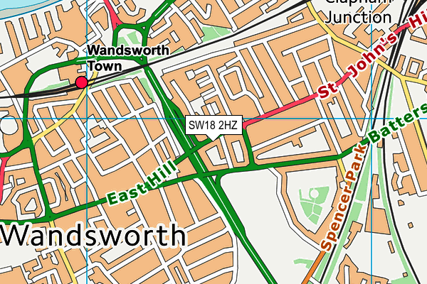 SW18 2HZ map - OS VectorMap District (Ordnance Survey) SW18 2HZ map - OS VectorMap District (Ordnance Survey)