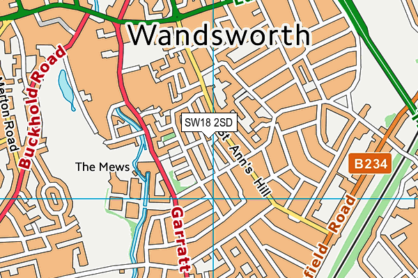 SW18 2SD map - OS VectorMap District (Ordnance Survey) SW18 2SD map - OS VectorMap District (Ordnance Survey)