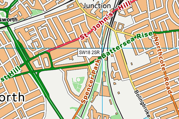 SW18 2SR map - OS VectorMap District (Ordnance Survey) SW18 2SR map - OS VectorMap District (Ordnance Survey)