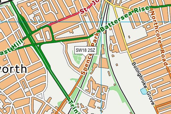 SW18 2SZ map - OS VectorMap District (Ordnance Survey) SW18 2SZ map - OS VectorMap District (Ordnance Survey)