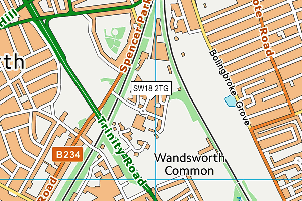 SW18 2TG map - OS VectorMap District (Ordnance Survey) SW18 2TG map - OS VectorMap District (Ordnance Survey)