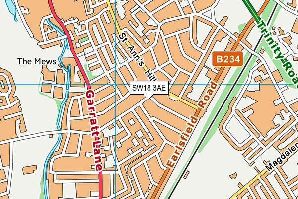 SW18 3AE map - OS VectorMap District (Ordnance Survey) SW18 3AE map - OS VectorMap District (Ordnance Survey)