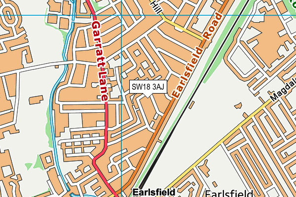 SW18 3AJ map - OS VectorMap District (Ordnance Survey) SW18 3AJ map - OS VectorMap District (Ordnance Survey)