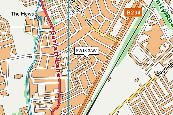 SW18 3AW map - OS VectorMap District (Ordnance Survey) SW18 3AW map - OS VectorMap District (Ordnance Survey)